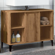Wastafelkast 80x33x60 cm bewerkt hout eikenkleur