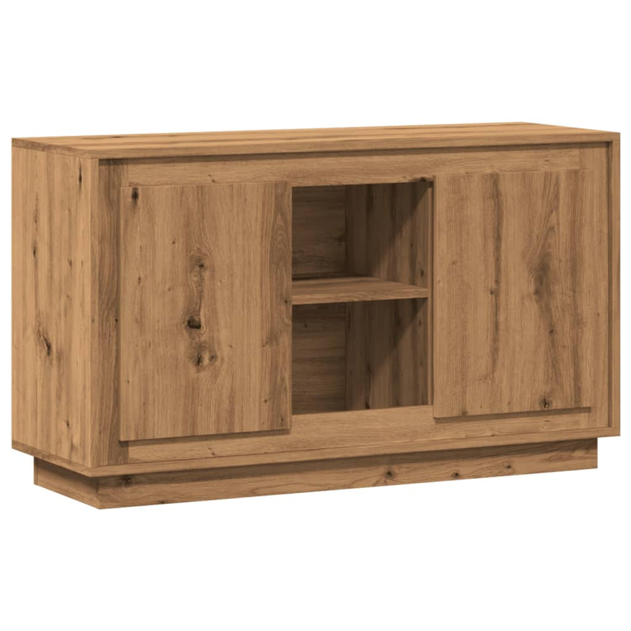 Dressoir 102x35x60 cm bewerkt hout artisanaal eikenkleurig