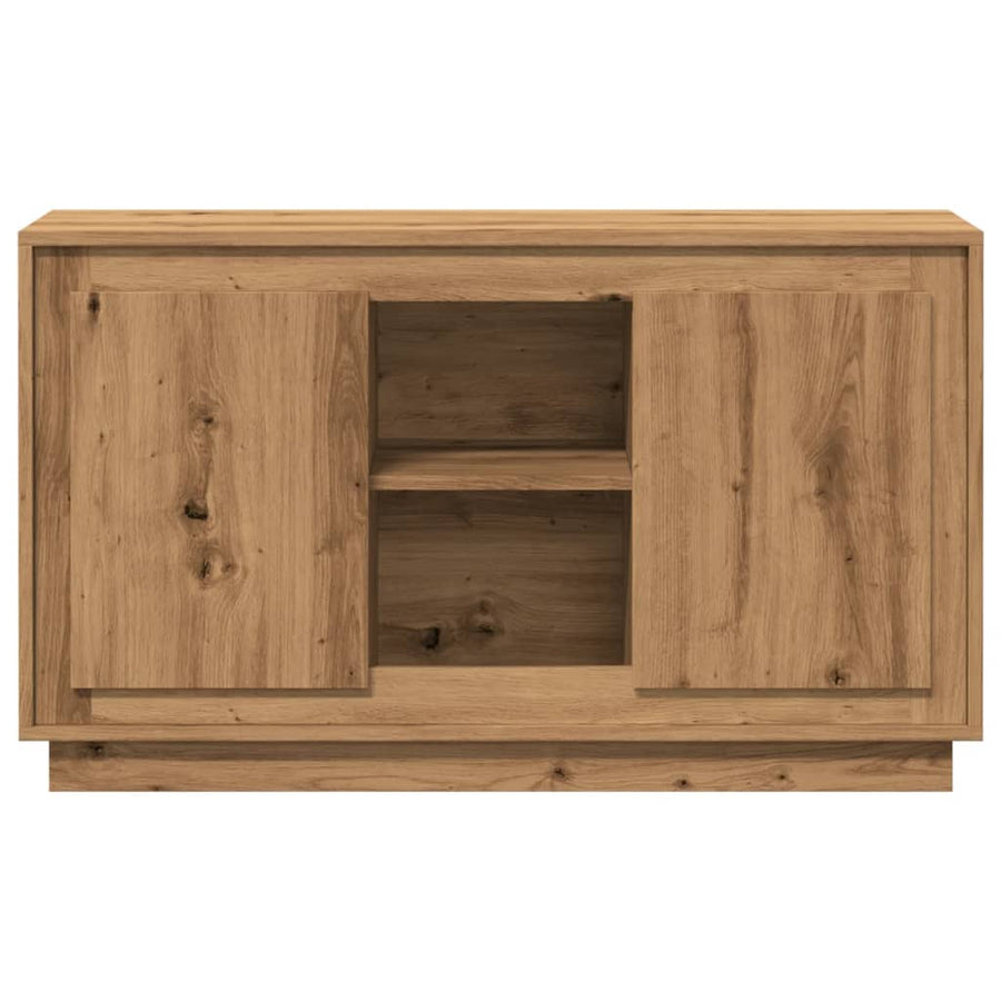Dressoir 102x35x60 cm bewerkt hout artisanaal eikenkleurig