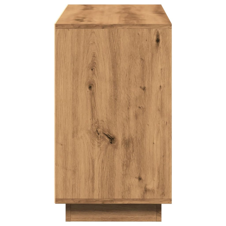 Dressoir 102x35x60 cm bewerkt hout artisanaal eikenkleurig