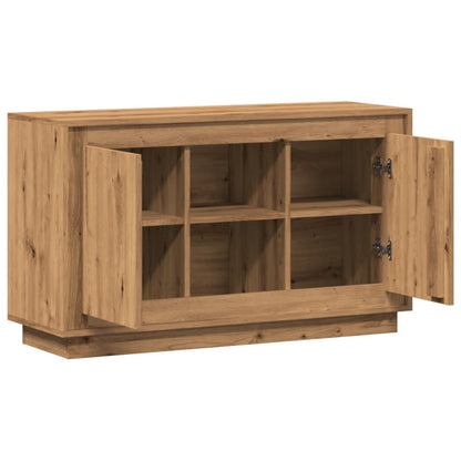Dressoir 102x35x60 cm bewerkt hout artisanaal eikenkleurig
