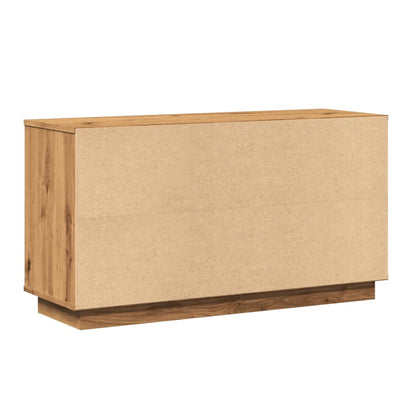 Dressoir 102x35x55 cm bewerkt hout artisanaal eikenkleurig