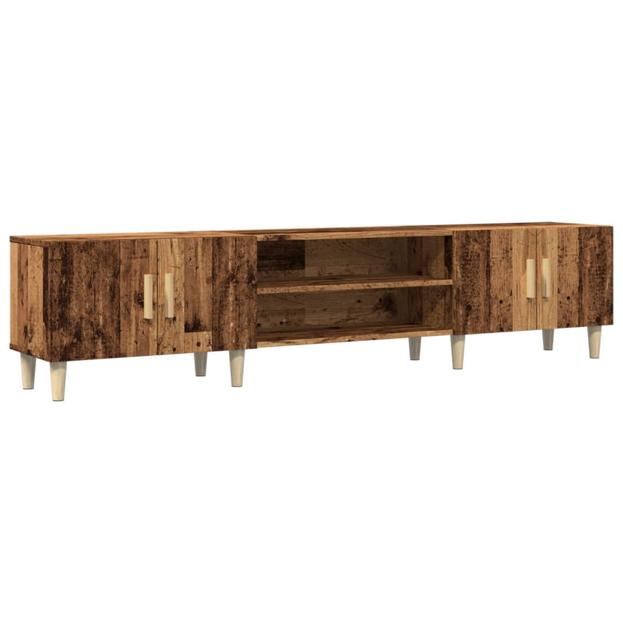 Tv-meubel 180x31,5x40 cm bewerkt hout oud houtkleurig