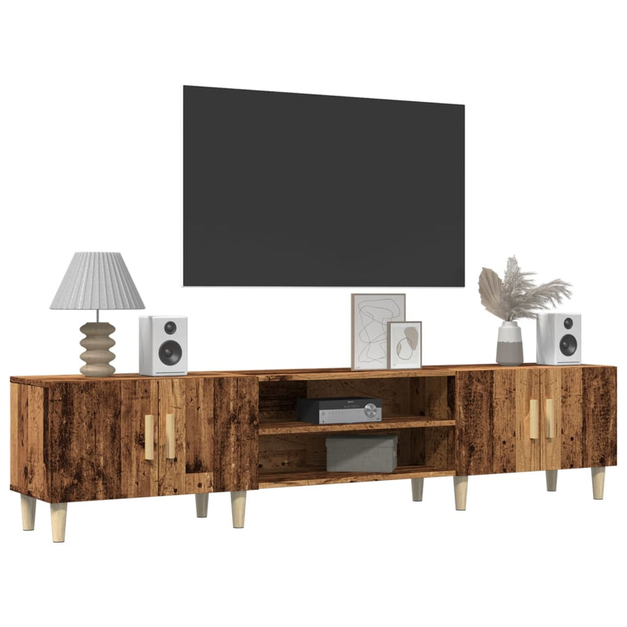 Tv-meubel 180x31,5x40 cm bewerkt hout oud houtkleurig