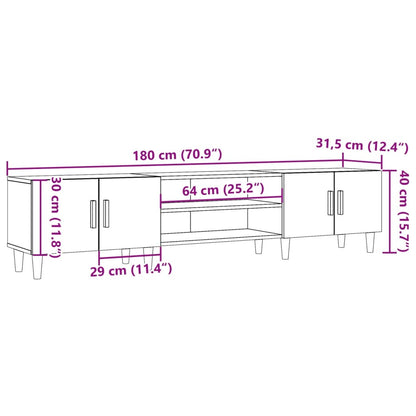 Tv-meubel 180x31,5x40 cm bewerkt hout artisanaal eikenkleurig
