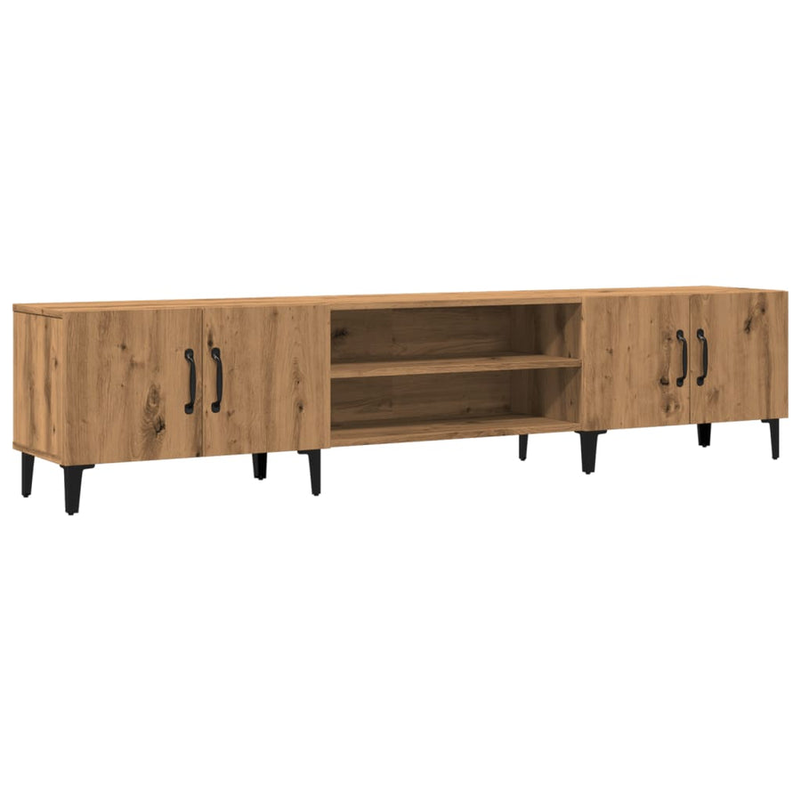 Tv-meubel 180x31,5x40 cm bewerkt hout artisanaal eikenkleurig