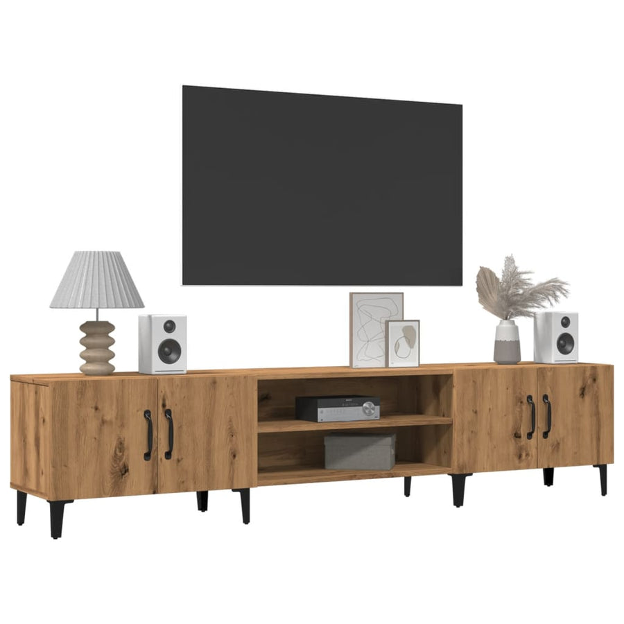 Tv-meubel 180x31,5x40 cm bewerkt hout artisanaal eikenkleurig
