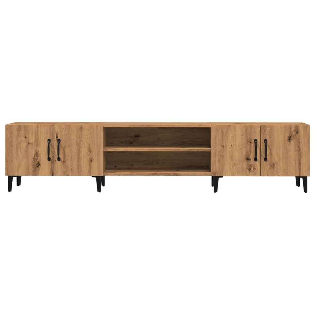 Tv-meubel 180x31,5x40 cm bewerkt hout artisanaal eikenkleurig