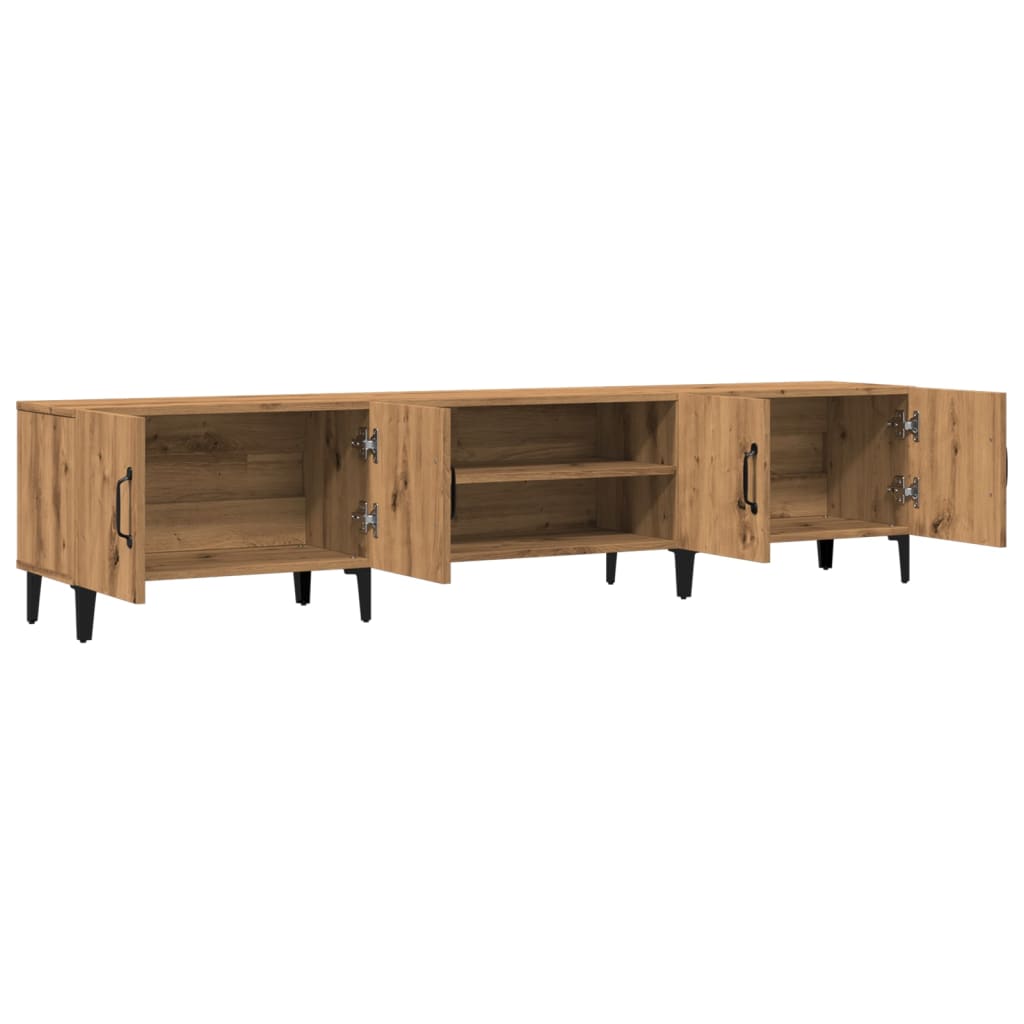Tv-meubel 180x31,5x40 cm bewerkt hout artisanaal eikenkleurig