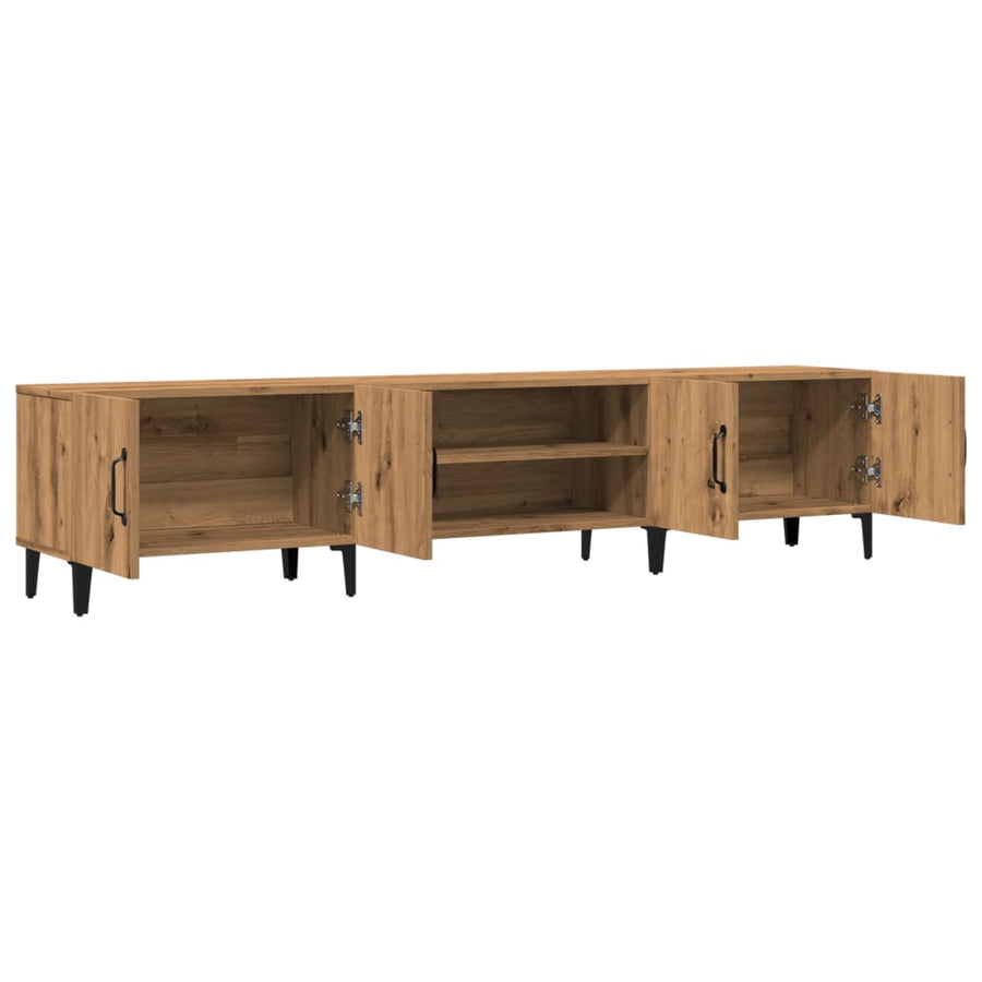 Tv-meubel 180x31,5x40 cm bewerkt hout artisanaal eikenkleurig