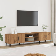 Tv-meubel 180x31,5x40 cm bewerkt hout eikenkleurig