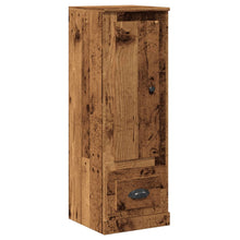 Hoge kast 36x35,5x103,5 cm bewerkt hout oud houtkleurig