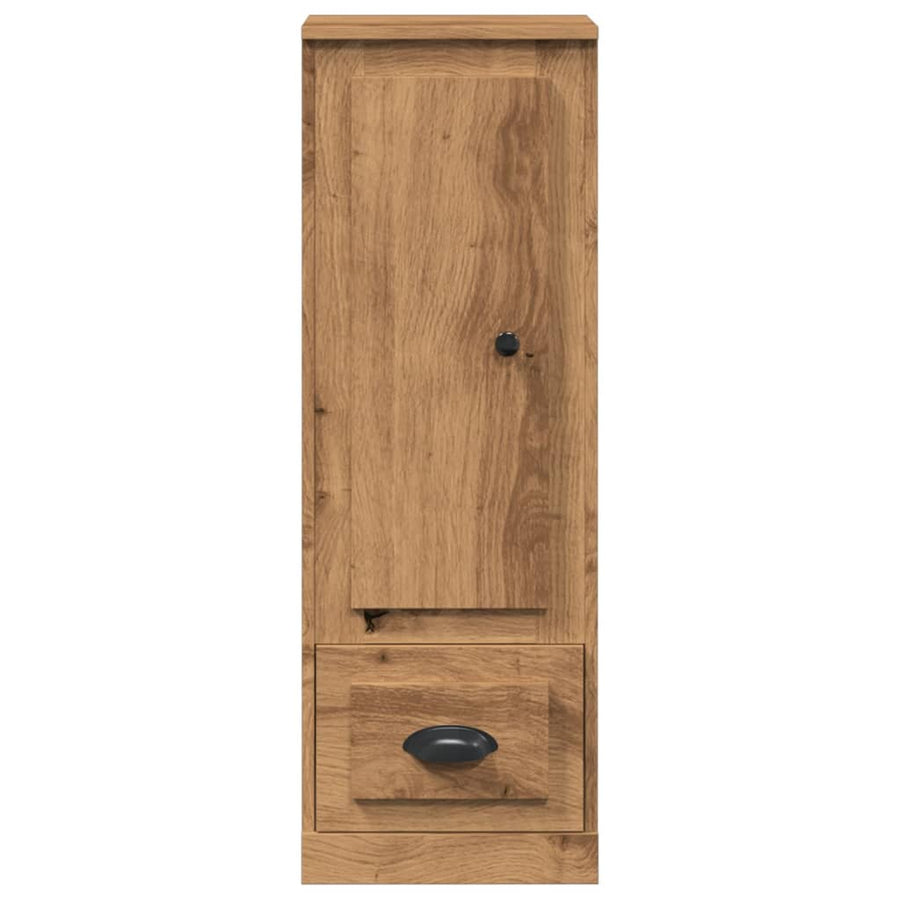 Hoge kast 36x35,5x103,5 cm bewerkt hout artisanaal eikenkleurig