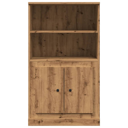 Hoge kast 60x35,5x103,5 cm bewerkt hout artisanaal eikenkleurig