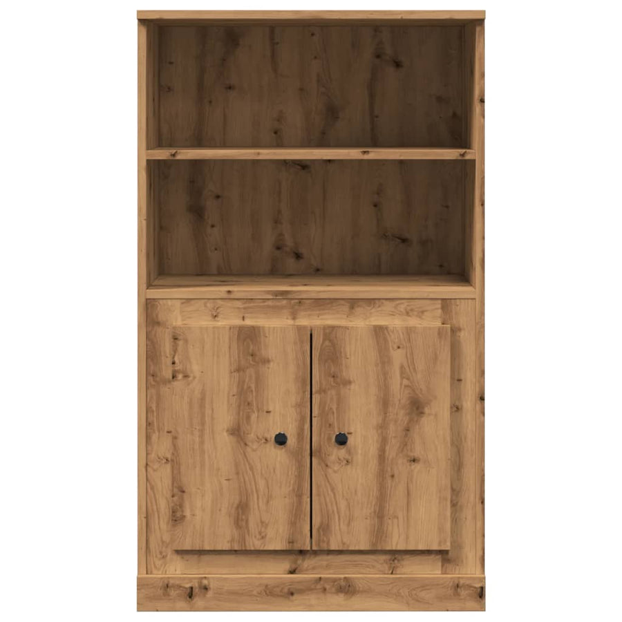 Hoge kast 60x35,5x103,5 cm bewerkt hout artisanaal eikenkleurig