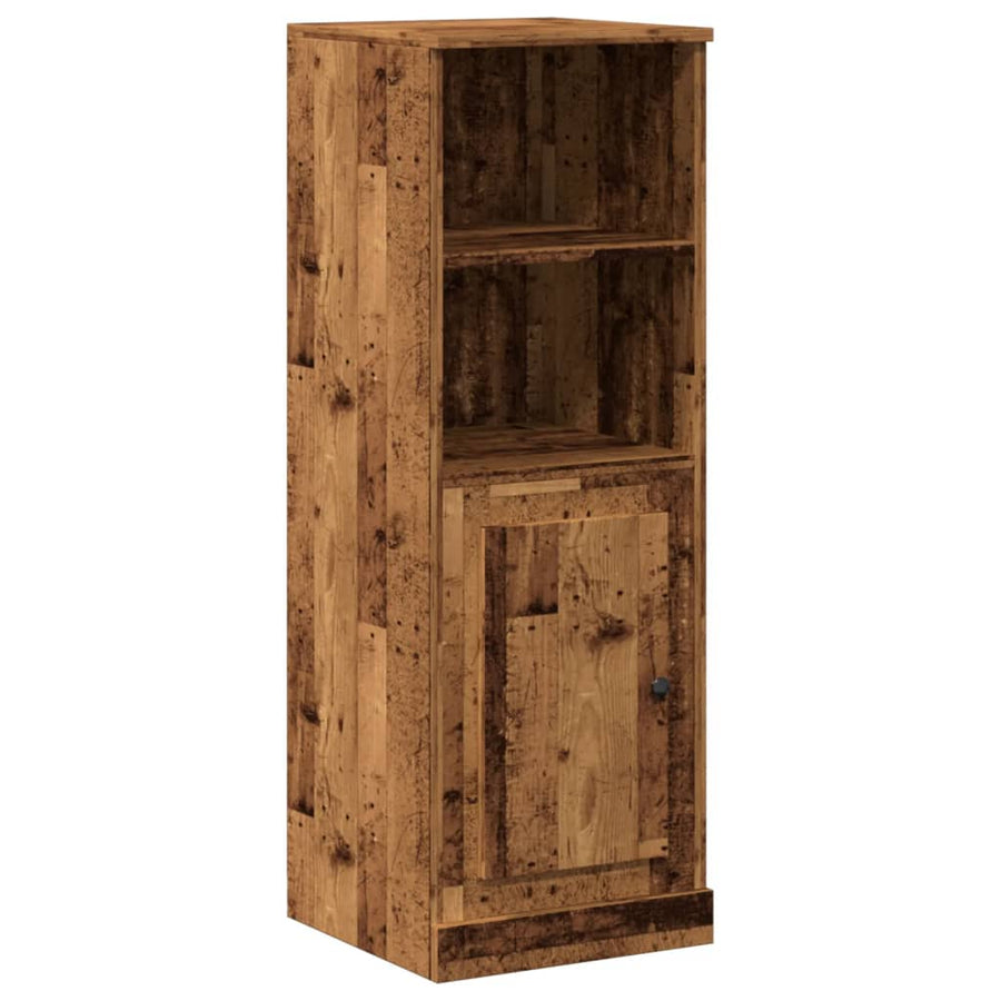 Hoge kast 36x35,5x103,5 cm bewerkt hout oud houtkleurig