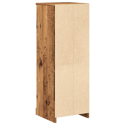Hoge kast 36x35,5x103,5 cm bewerkt hout oud houtkleurig