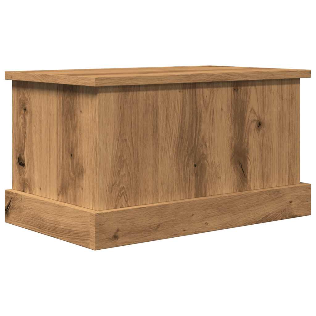 Opbergbox 30x50x28 cm bewerkt hout artisanaal eikenkleurig