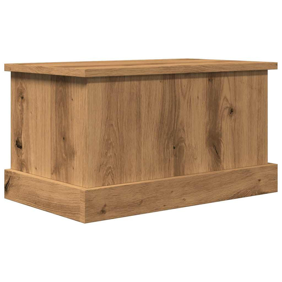 Opbergbox 30x50x28 cm bewerkt hout artisanaal eikenkleurig