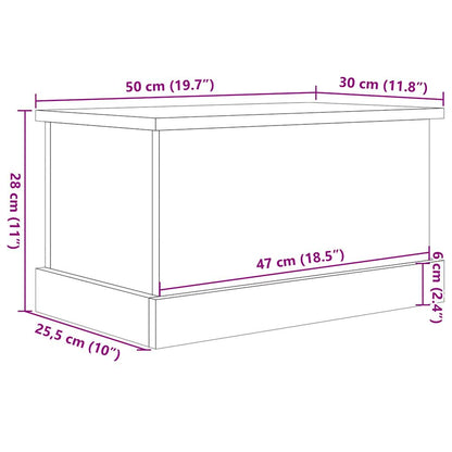 Opbergbox 30x50x28 cm bewerkt hout artisanaal eikenkleurig