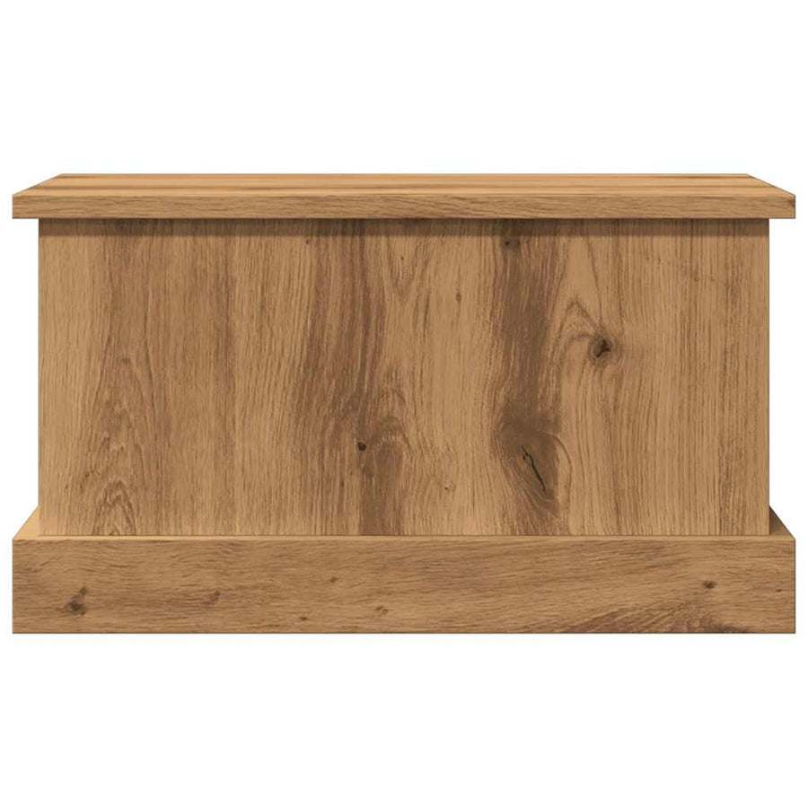 Opbergbox 30x50x28 cm bewerkt hout artisanaal eikenkleurig