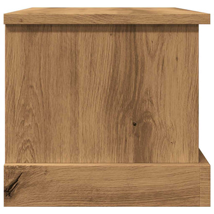 Opbergbox 30x50x28 cm bewerkt hout artisanaal eikenkleurig
