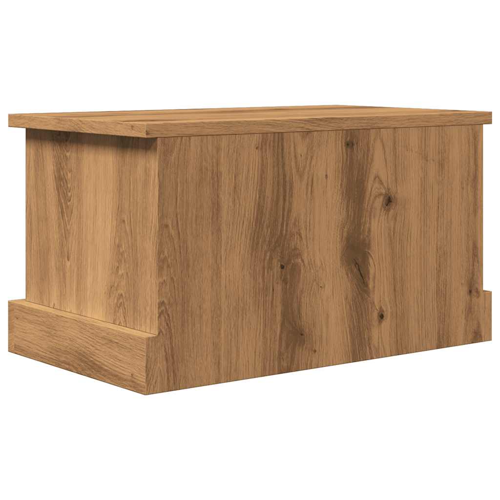 Opbergbox 30x50x28 cm bewerkt hout artisanaal eikenkleurig