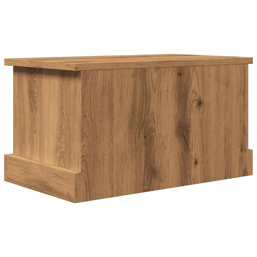 Opbergbox 30x50x28 cm bewerkt hout artisanaal eikenkleurig