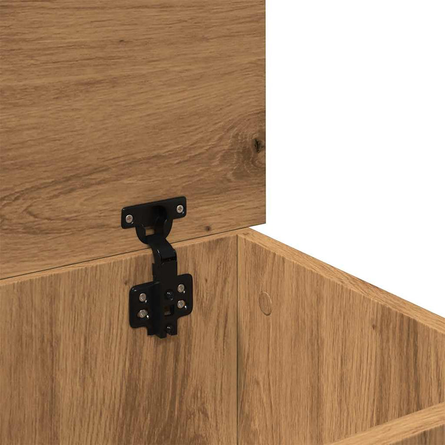 Opbergbox 30x50x28 cm bewerkt hout artisanaal eikenkleurig