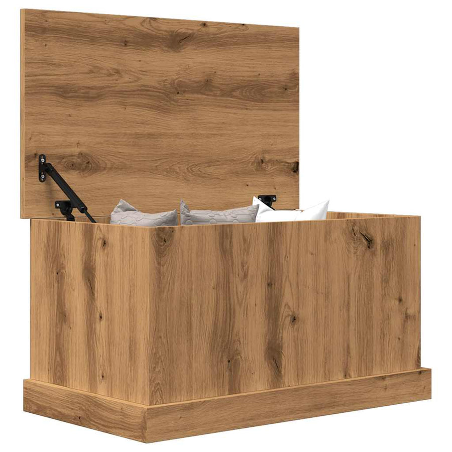 Opbergbox 70x40x38 cm bewerkt hout artisanaal eikenkleurig