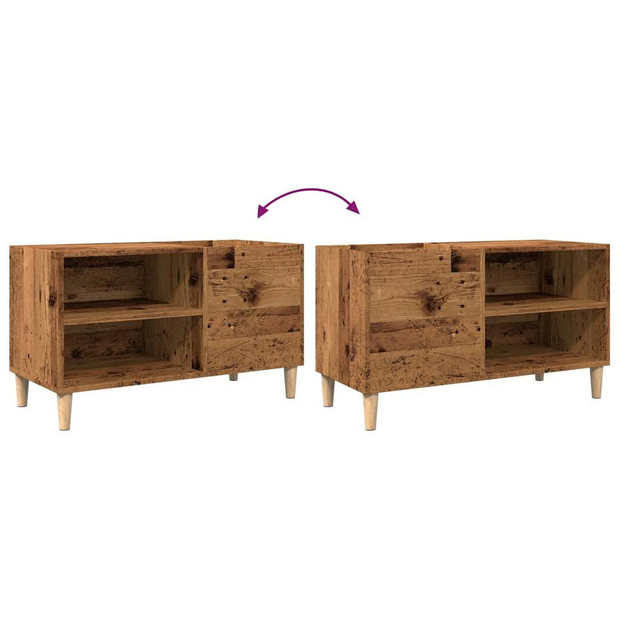 Platenkast 84,5X38X48 Cm Bewerkt Hout Kleurig 84.5 x 38 x 48 cm