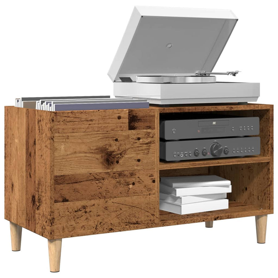 Platenkast 84,5X38X48 Cm Bewerkt Hout Kleurig 84.5 x 38 x 48 cm