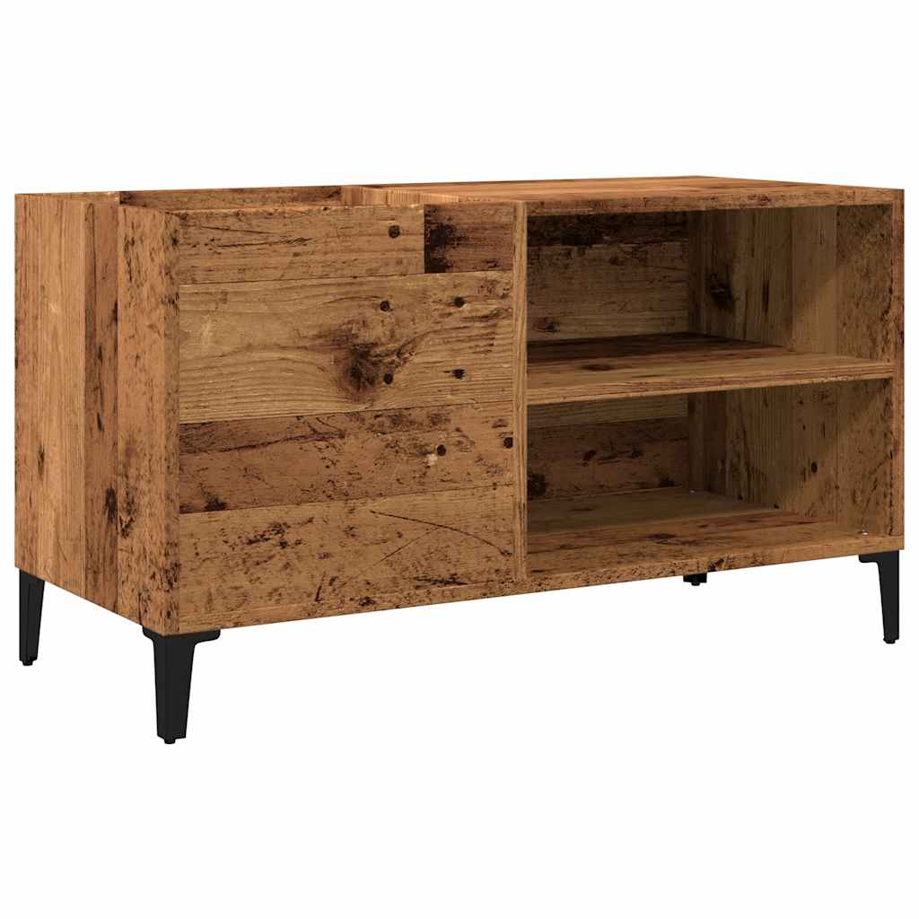 Platenkast 84,5x38x48 cm bewerkt hout oud houtkleurig