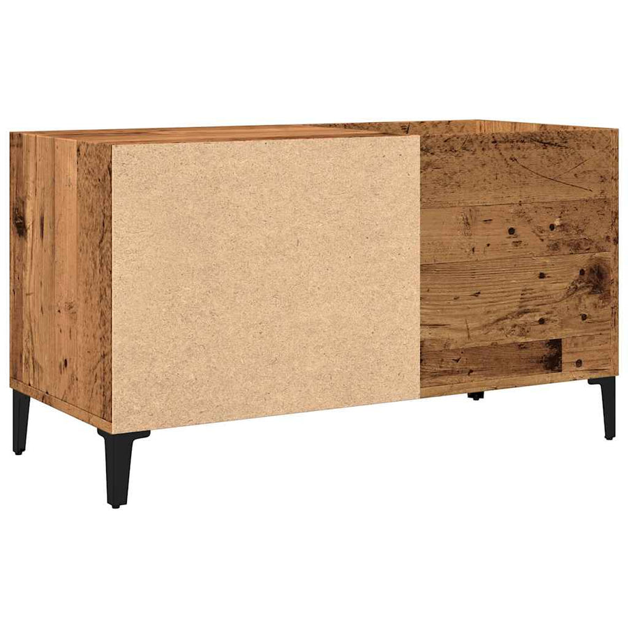 Platenkast 84,5x38x48 cm bewerkt hout oud houtkleurig