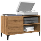 Platenkast 84,5x38x48 cm bewerkt hout eikenkleur