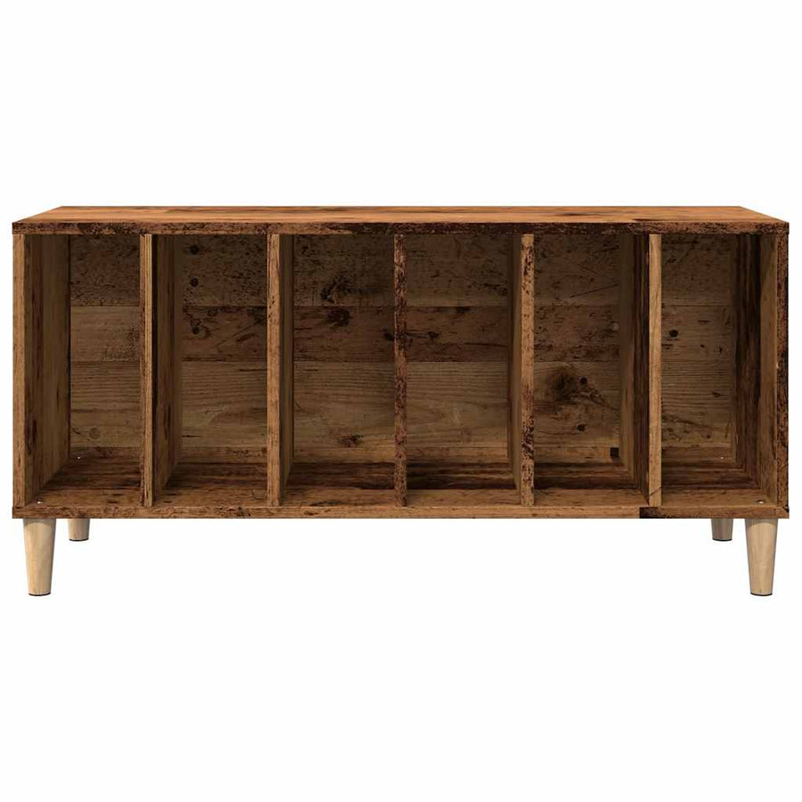 Platenkast 100x38x48 cm bewerkt hout oud houtkleurig
