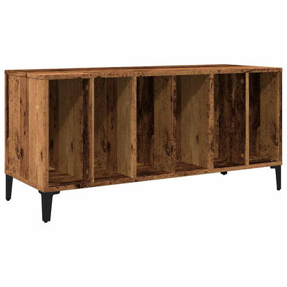 Platenkast 100x38x48 cm bewerkt hout oud houtkleurig