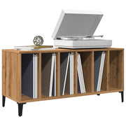 Platenkast 100x38x48 cm bewerkt hout eikenkleur