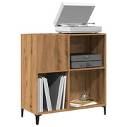 Platenkast 84,5x38x89 cm bewerkt hout eikenkleur