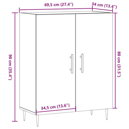 Dressoir 69,5x34x90 cm bewerkt hout oud houtkleurig