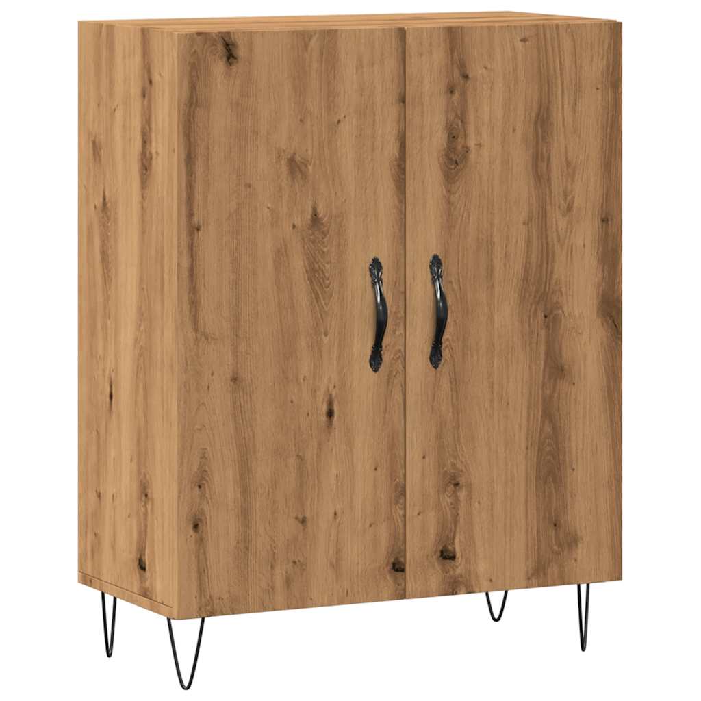 Dressoir 69,5x34x90 cm bewerkt hout artisanaal eikenkleur