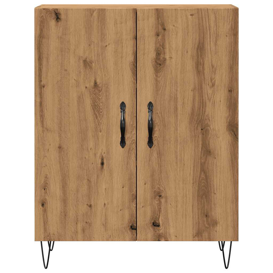 Dressoir 69,5x34x90 cm bewerkt hout artisanaal eikenkleur