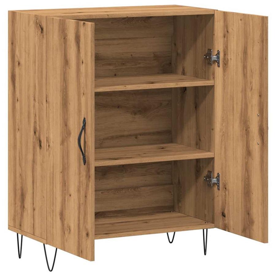 Dressoir 69,5x34x90 cm bewerkt hout artisanaal eikenkleur