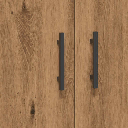 Dressoir 69,5x34x90 cm bewerkt hout artisanaal eikenkleur
