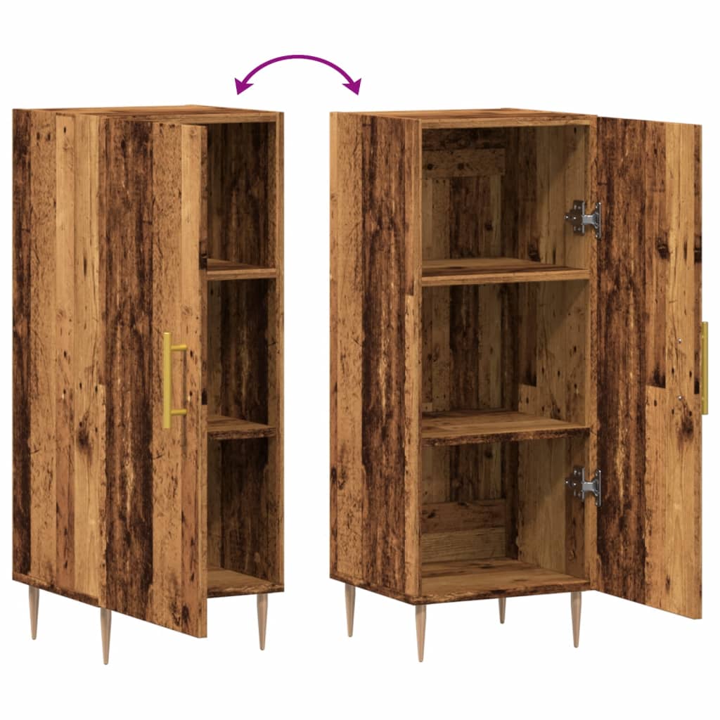 Dressoir 34,5x34x90 cm bewerkt hout oud houtkleurig