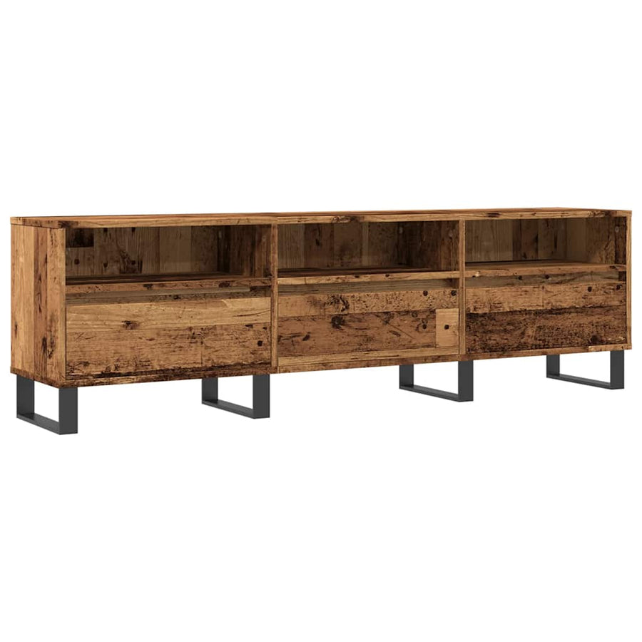Tv-meubel 150x30x44,5 cm bewerkt hout oud houtkleurig