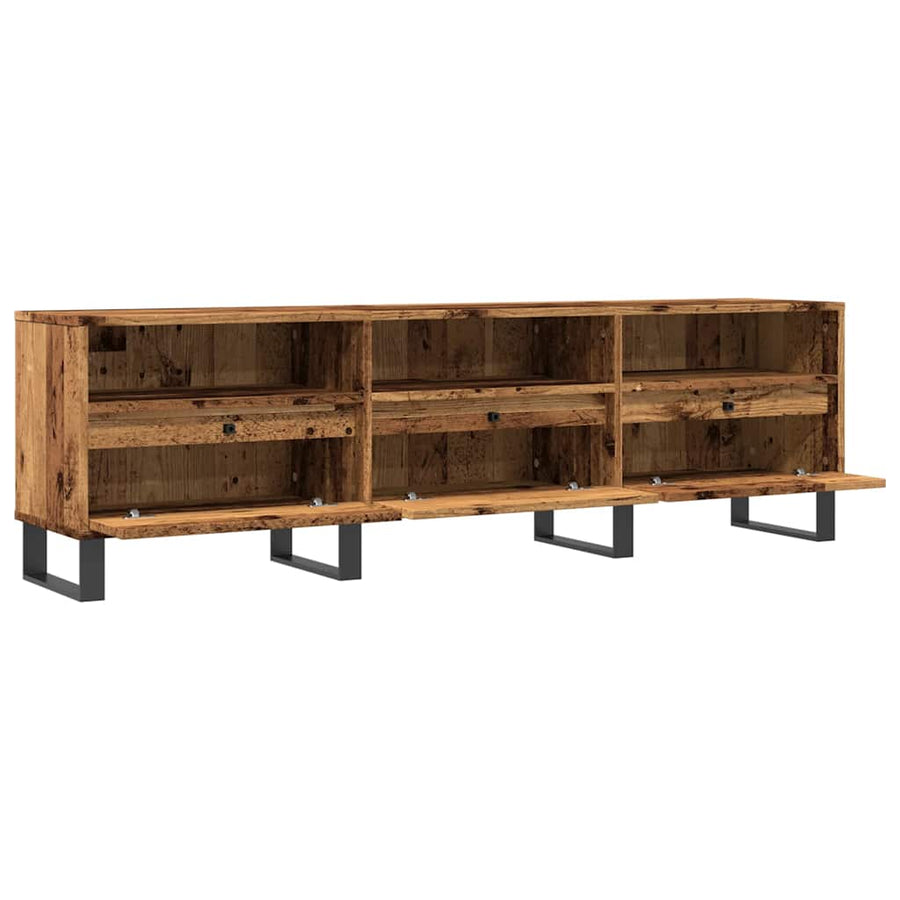 Tv-meubel 150x30x44,5 cm bewerkt hout oud houtkleurig