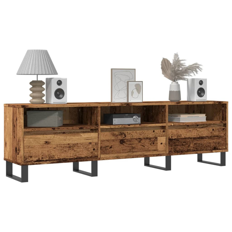 Tv-meubel 150x30x44,5 cm bewerkt hout oud houtkleurig