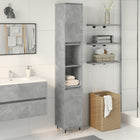 Bathroom cabinet 30x30x190 cm engineered wood concrete grey