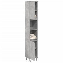Badkamerkast 30x30x190 cm bewerkt hout betongrijs